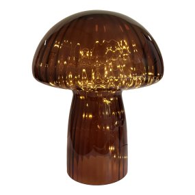 Mushroom 35cm Bordeaux lampe de table De Pixie Design - Il est &eacute;quip&eacute; d&#39;une minuterie et d&#39;un variateur pratique &agrave; 5 niveaux pour r&eacute;gler la lumi&egrave;re selon les besoins, ce qui le rend parfait &agrave; la fois comme &eacute;clairage de travail et comme &eacute;clairage de soir&eacute;e confortable.
