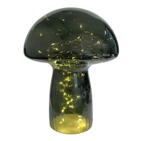 Mushroom 35cm Vert lampe de table De Pixie Design - Il est &eacute;quip&eacute; d&#39;une minuterie et d&#39;un variateur pratique &agrave; 5 niveaux pour r&eacute;gler la lumi&egrave;re selon les besoins, ce qui le rend parfait &agrave; la fois comme &eacute;clairage de travail et comme &eacute;clairage de soir&eacute;e confortable.