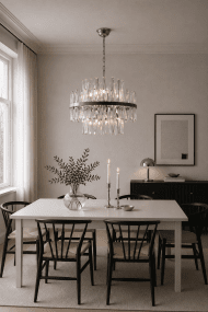 Berwick Ø50 Transparent cristal De Lampan - La structure en fer gris offre un contraste &eacute;l&eacute;gant avec la brillance du cristal et souligne le design contemporain du luminaire.