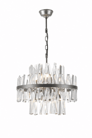 Berwick Ø50 Transparent cristal De Lampan - La structure en fer gris offre un contraste &eacute;l&eacute;gant avec la brillance du cristal et souligne le design contemporain du luminaire.