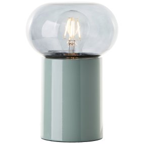 Knut 22cm Vert De Brilliant - Son pied vert apporte une touche de fra&icirc;cheur et de dynamisme, tandis que son abat-jour en verre fum&eacute; diffuse une lumi&egrave;re douce et tamis&eacute;e.