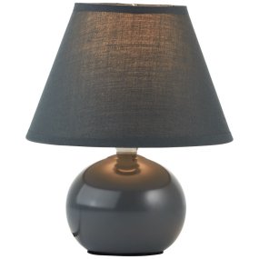 Primo 23cm Gris foncé lampe de table De Brilliant - Lampe de table d&eacute;corative au design &eacute;l&eacute;gant et simple, id&eacute;ale comme lampe de chevet ou comme &eacute;clairage d'appoint dans le salon.