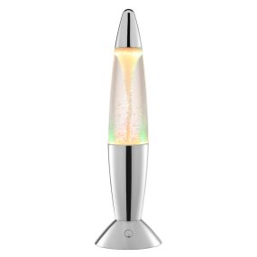 Stormlight 36cm Chrome lampe pour enfant De Brilliant - Stormlight est une lampe de table décorative et portable qui allie le design rétro classique d'une lampe à lave à un effet tourbillonnant hypnotisant.