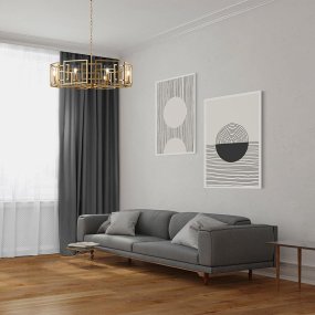 Bowi Ø88 Or suspension De Maytoni - Les d&ocirc;mes cylindriques en verre transparent entourent les sources lumineuses et assurent une distribution lumineuse atmosph&eacute;rique dans la pi&egrave;ce.