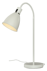 Idre 52cm Blanc lampe de bureau De Aneta Lighting - La lampe de table Idre a un design classique en métal laqué blanc avec un anneau décoratif de couleur chrome.
