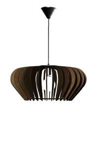 Calyps Ø55 Brun suspension De Aneta Lighting - L'élégant plafonnier Calyps est composé de lattes de contreplaqué aux formes arrondies qui créent un magnifique jeu d'ombres et de lumières.