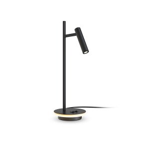 Estudo 45cm Noir lampe de bureau De Maytoni - La forme minimaliste et la base élégante avec bord lumineux intégré font d'Estudo un ajout polyvalent et élégant à la maison et au bureau.