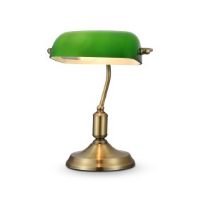 Kiwi 36cm Laiton lampe de bureau De Maytoni - Kiwi est une lampe de banquier classique et &eacute;l&eacute;gante qui ajoute une touche d&#39;&eacute;l&eacute;gance intemporelle &agrave; votre bureau ou espace de travail.