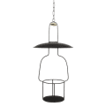 Hanging lantern stand for kerosenelamp 'Straight Big' Noir De Strömshaga - Support pour lampe &agrave; p&eacute;trole en m&eacute;tal laqu&eacute; noir avec petit abat-jour et d&eacute;tails en laiton.