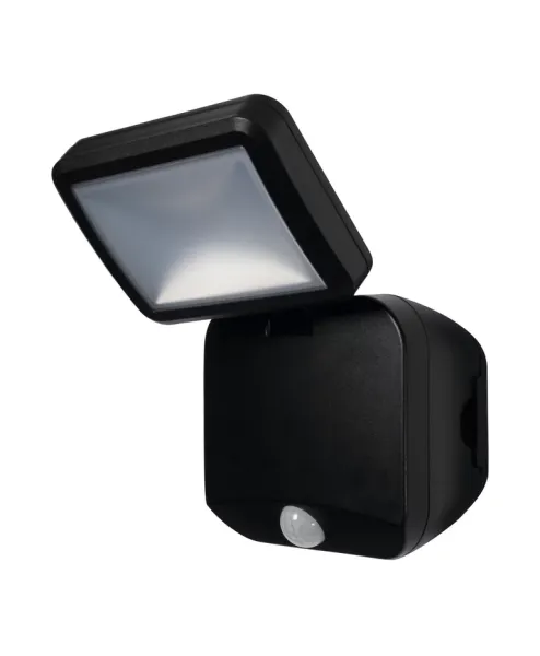 Battery LED Spotlight Sensor Noir lampe d’extérieur De Ledvance - Avec une couleur de lumière blanche neutre de 4000K et un capteur de mouvement et de lumière intégré, la lampe s'allume automatiquement en cas de besoin.