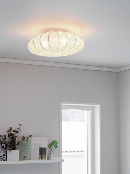 Florenzo Ø70 Gris plafonnier De PR Home - Plafond i linnetyg med vacker struktur.