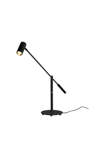 Concord 58cm Noir lampe de bureau De Aneta Lighting - La tête de la lampe et le bras sont tous deux réglables, ce qui vous permet de diriger facilement la lumière où vous le souhaitez.