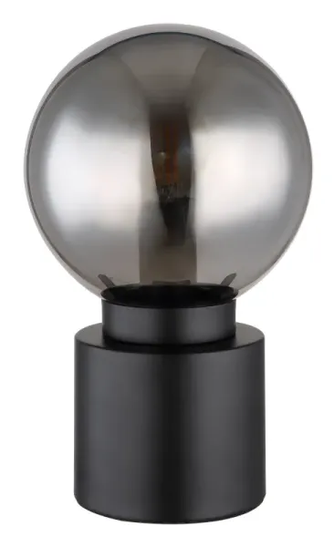 Marka 25cm Noir lampe de table De Globo Lighting - Den praktiska str&ouml;mbrytaren p&aring; sladden g&ouml;r den enkel att anv&auml;nda, och med sin kompakta storlek passar den perfekt p&aring; alla ytor.