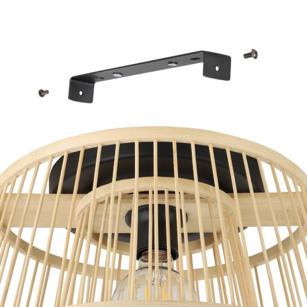 Hykeham Ø38 Nature plafonnier De Eglo - Cette lampe s'intègre parfaitement dans les pièces au style de décoration intérieure naturel, scandinave ou bohème où vous souhaitez ajouter un élément de matériaux naturels et de formes douces.