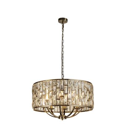 Bijou Ø64 Laiton antique cristal De Searchlight - Il allie le laiton antique classique &agrave; l&#39;&eacute;l&eacute;gance du verre couleur champagne pour un look sophistiqu&eacute; et tendance.