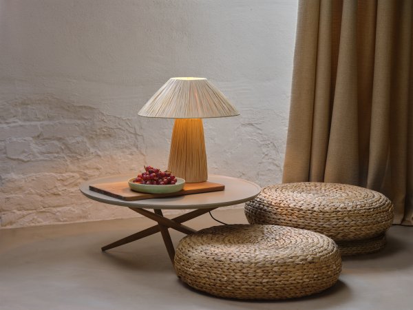 Bamboo Paper Hut 40cm Nature lampe de table De Ledvance - Placera f&ouml;rslagsvis i vardagsrummet, p&aring; byr&aring;n i hallen eller i f&ouml;nstret i k&ouml;ket.