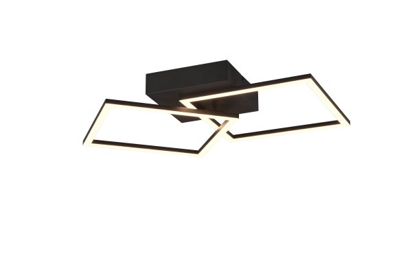 Trail 60cm Noir plafonnier De Trio Lighting - La combinaison élégante d'une finition blanche mate intemporelle et d'un métal de haute qualité confère à la lampe une apparence noble et crée en même temps une atmosphère agréable dans la pièce.
