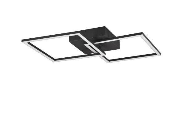 Trail 60cm Noir plafonnier De Trio Lighting - La combinaison élégante d'une finition blanche mate intemporelle et d'un métal de haute qualité confère à la lampe une apparence noble et crée en même temps une atmosphère agréable dans la pièce.