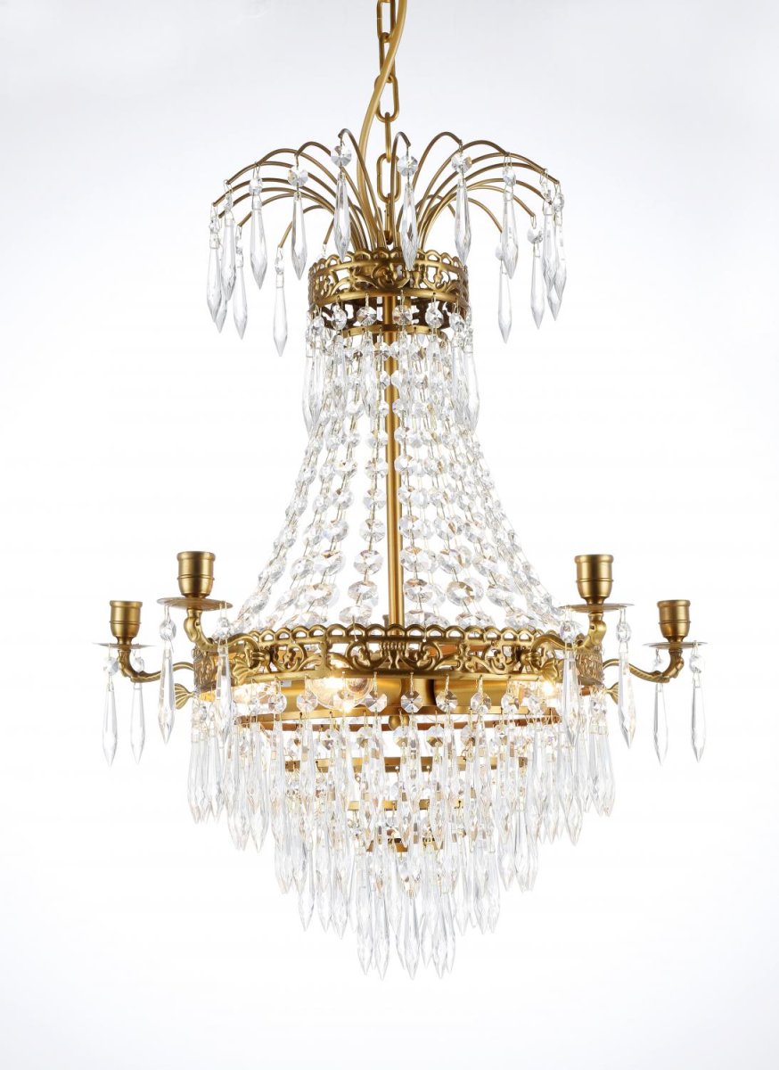 Empire Classic Ø50 cristal De Norrsken Design - Les bougeoirs de style classique complètent le design et font de ce lustre un point focal idéal dans une salle à manger ou un salon.