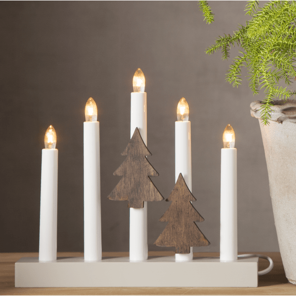 Collerette Pour Bougie Lot De 2 Brun De Star Trading - Les sapins ou coeurs de No&euml;l sont livr&eacute;s en paquets de deux.