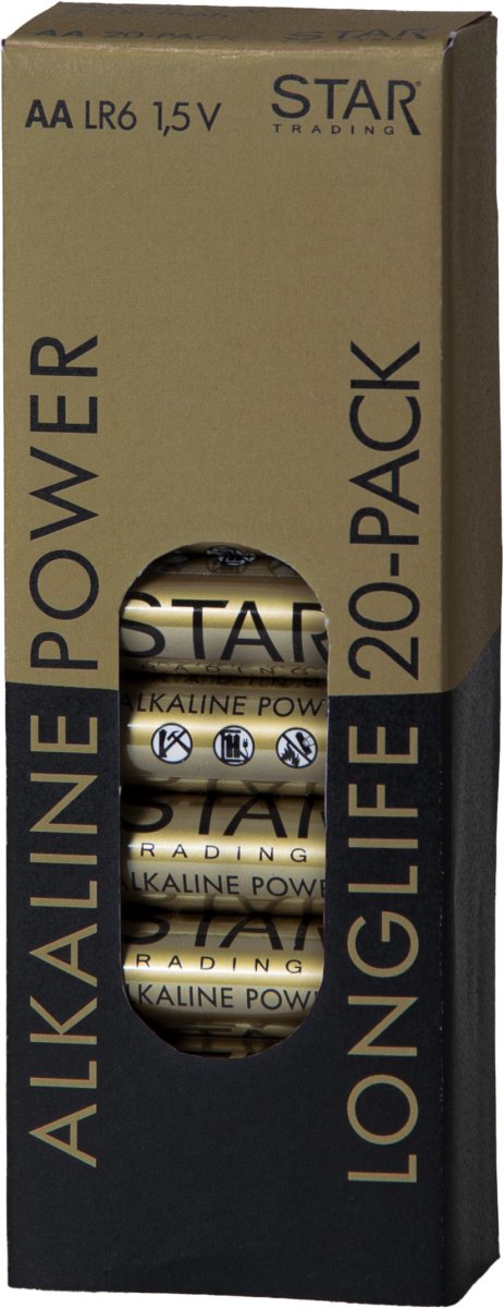 Batterie Pack De 20 AA 1,5V Power Alkaline Or De Star Trading - 
