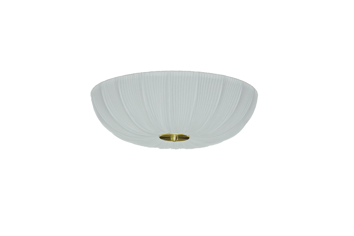 Lady Ø45 Blanc plafonnier De Aneta Lighting - La lampe de table &laquo; Lady &raquo; s&eacute;duit par sa forme douce et &eacute;l&eacute;gante, o&ugrave; le tissu &eacute;pouse d&eacute;licatement la structure m&eacute;tallique.