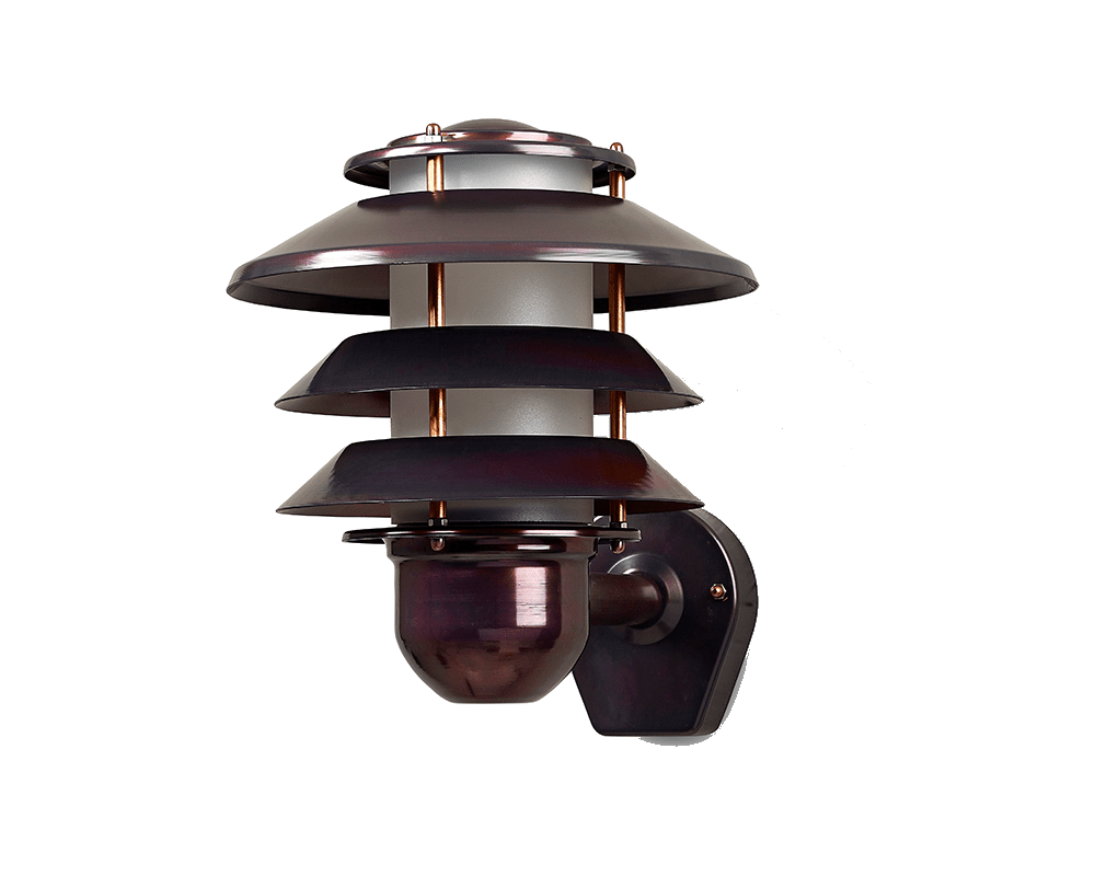 Alefors Cuivre oxydé lampe d’extérieur De Westal - Le panneau arrière est équipé de deux entrées et sorties et d'un bornier à connexion rapide pour une installation facile.