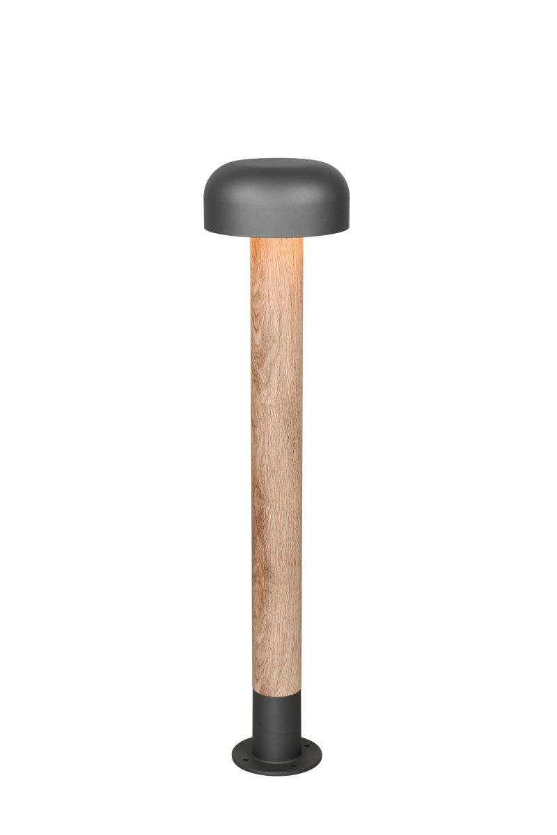 Fraser 84cm Imitation bois bornes De Trio Lighting - Fraser est fabriqu&eacute; en aluminium moul&eacute; et combine un minimalisme moderne avec des d&eacute;tails naturels.