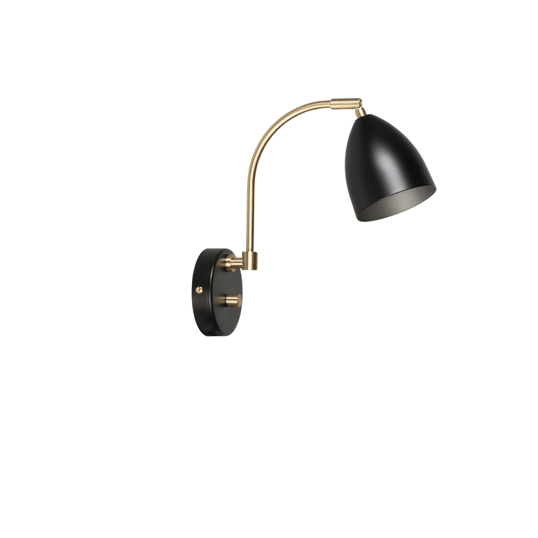Deluxe Noir lampe de lecture De Belid - L'applique murale Deluxe a un design simple et de bon go&ucirc;t en m&eacute;tal et fait partie d'une famille d'&eacute;clairage qui comprend des lampadaires et des lampes de table avec la m&ecirc;me apparence &eacute;l&eacute;gante.