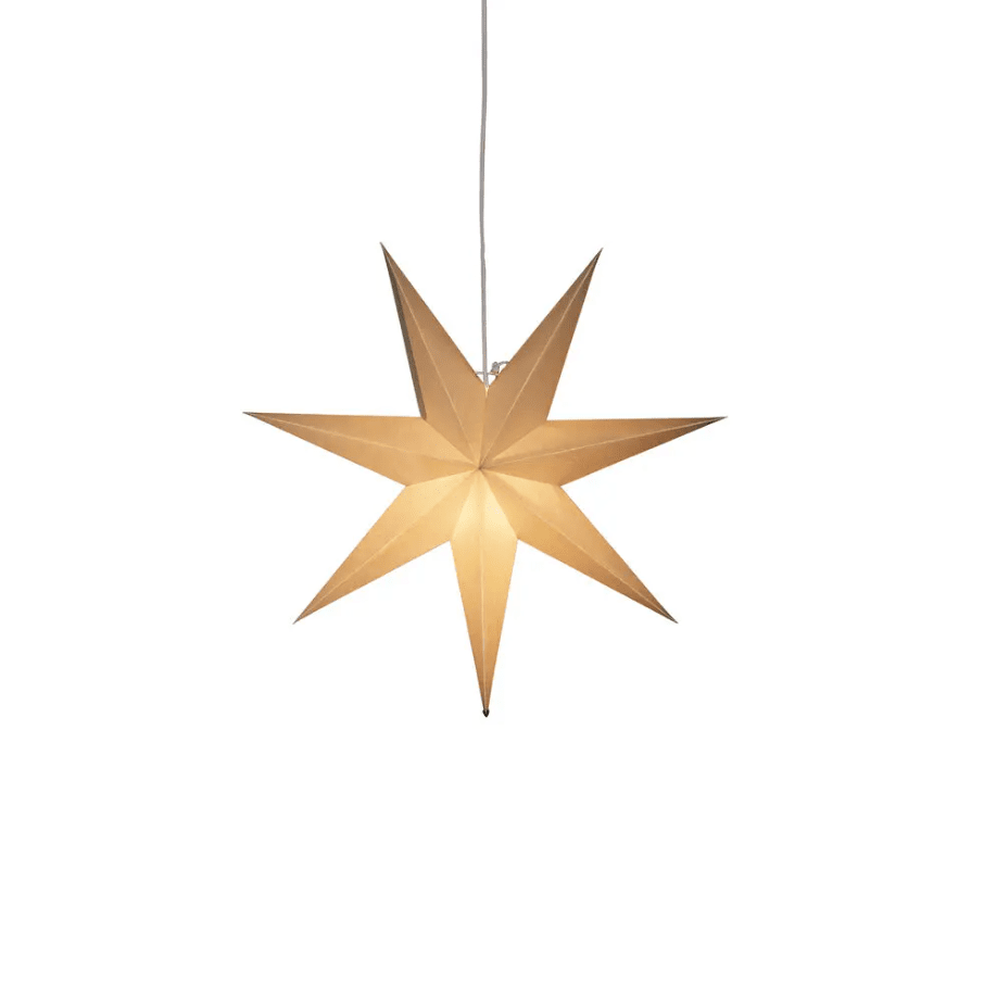 Étoile En Papier Ø60 Grège De Konstsmide - Avec son design &eacute;l&eacute;gant et sa lumi&egrave;re douce, il cr&eacute;e une atmosph&egrave;re de No&euml;l calme et chaleureuse.