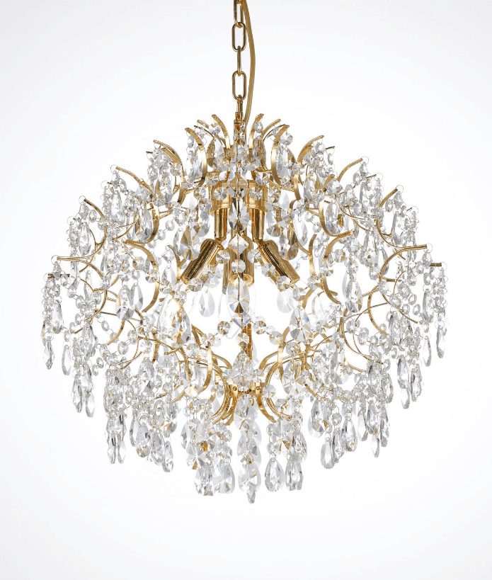 Kate Ø50 Or cristal De Norrsken Design - Le plafonnier Kate en or avec cristaux K9 de classe 1 taillés à la main est une véritable icône de style qui ajoutera un sentiment d'exclusivité et d'élégance à votre maison.