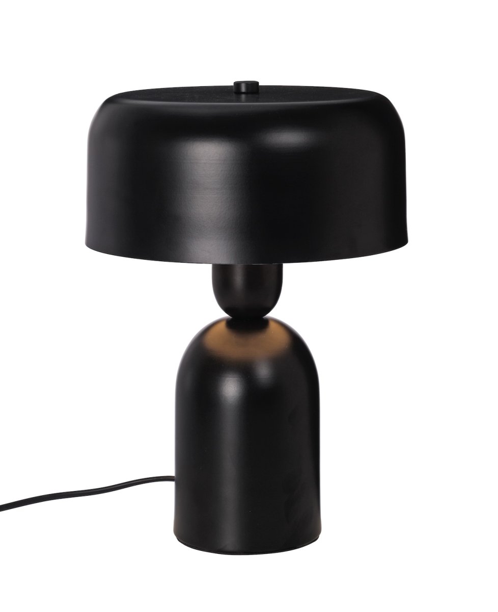 Muza 32cm Noir lampe de table De Cottex - Livré avec un câble transparent de 1,4 m de long avec interrupteur d'alimentation et prise.