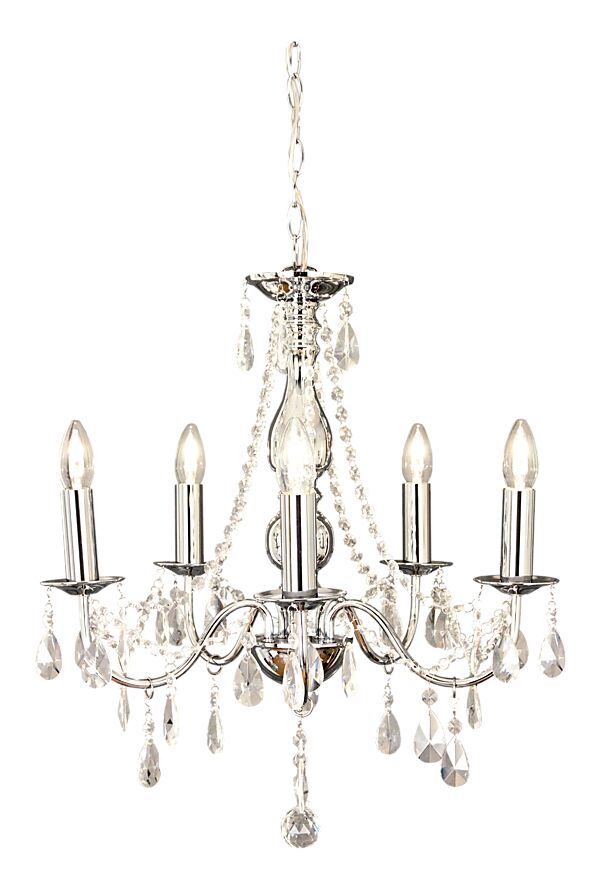 Granville Ø60 Chrome suspension De Aneta Lighting - Avec sa finition chromée et ses détails en cristal étincelants, il rayonne une lumière enchanteresse et crée une atmosphère sophistiquée.