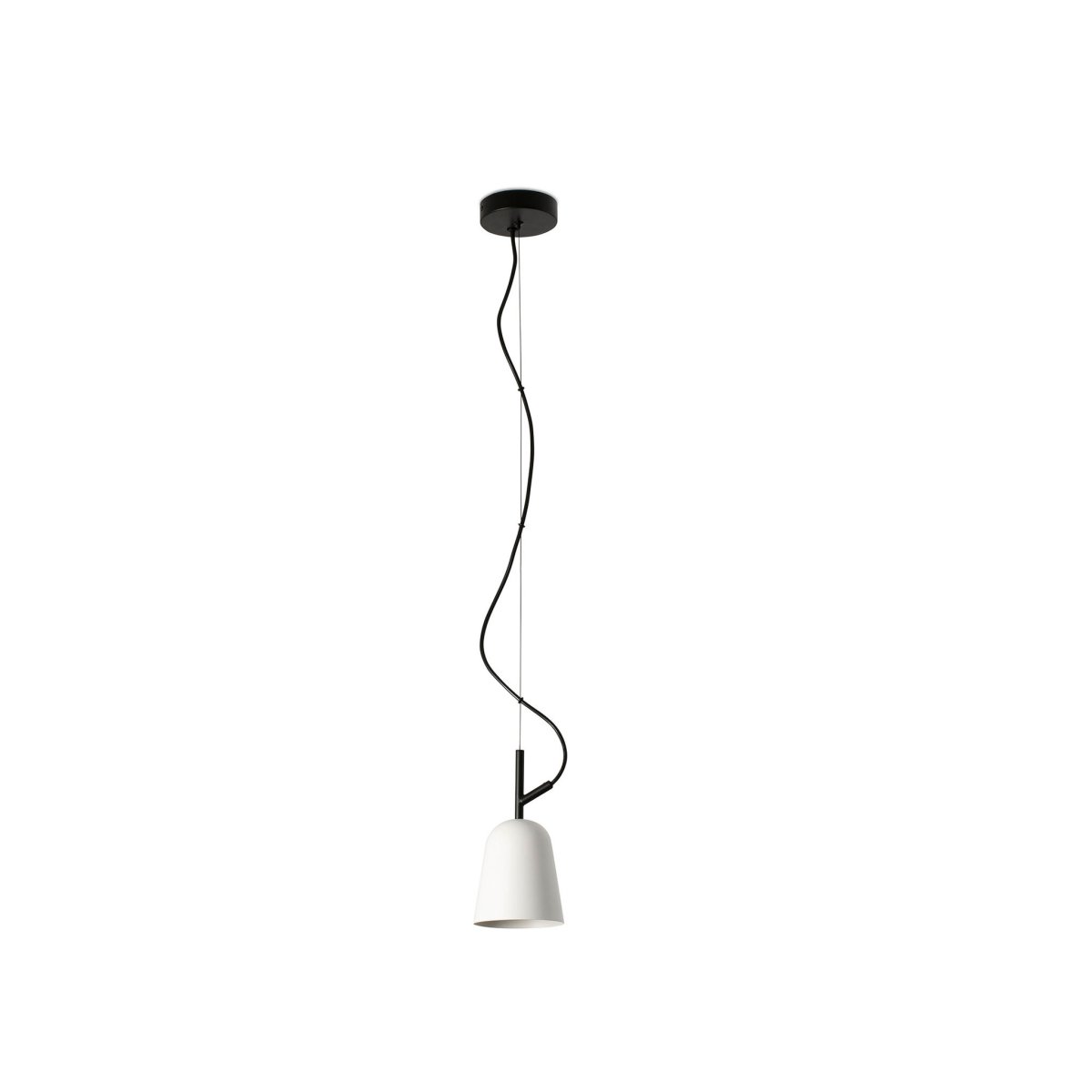  Studio Ø10 Blanc suspension De Faro Barcelona - Son abat-jour blanc et son format compact en font un luminaire id&eacute;al pour les cuisines, les espaces de travail ou les environnements cr&eacute;atifs.