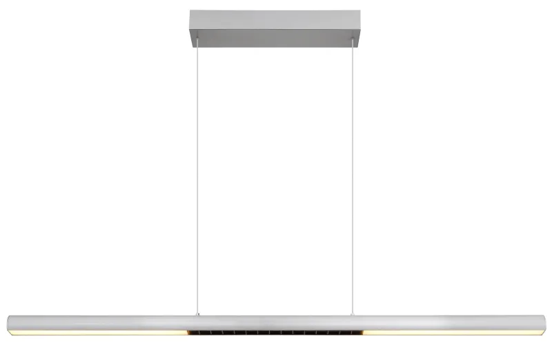 Cody 120cm Acier suspension De Globo Lighting - Lampan &auml;r tillverkad av borstat aluminium som ger ett elegant och tidl&ouml;st uttryck som smidigt sm&auml;lter in i olika inredningsstilar, perfekt f&ouml;r stora matbord eller k&ouml;ks&ouml;ar.