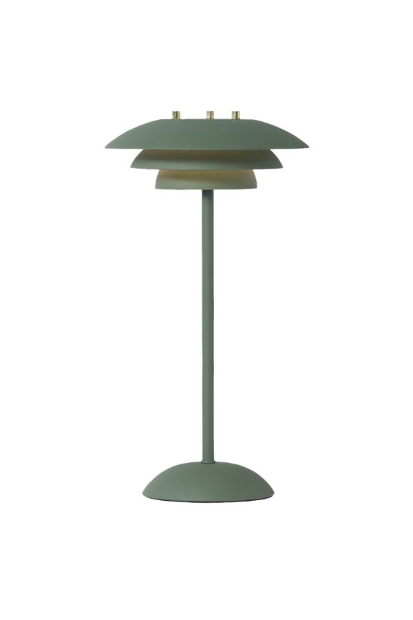 Epsilon 37cm Vert portable De Aneta Lighting - Epsilon est une &eacute;l&eacute;gante lampe de table d'int&eacute;rieur portable au design intemporel, dot&eacute;e d'un variateur tactile discr&egrave;tement fix&eacute; sur sa base.