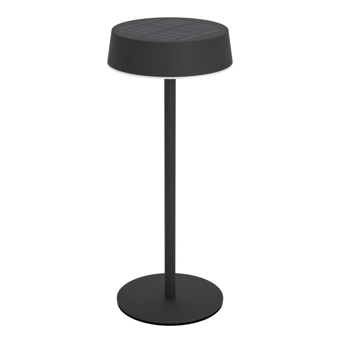 Simeri 30cm Noir lampe solaire De Eglo - Simeri est une lampe de table &eacute;l&eacute;gante &agrave; &eacute;nergie solaire qui allie forme et fonction pour une utilisation int&eacute;rieure et ext&eacute;rieure.