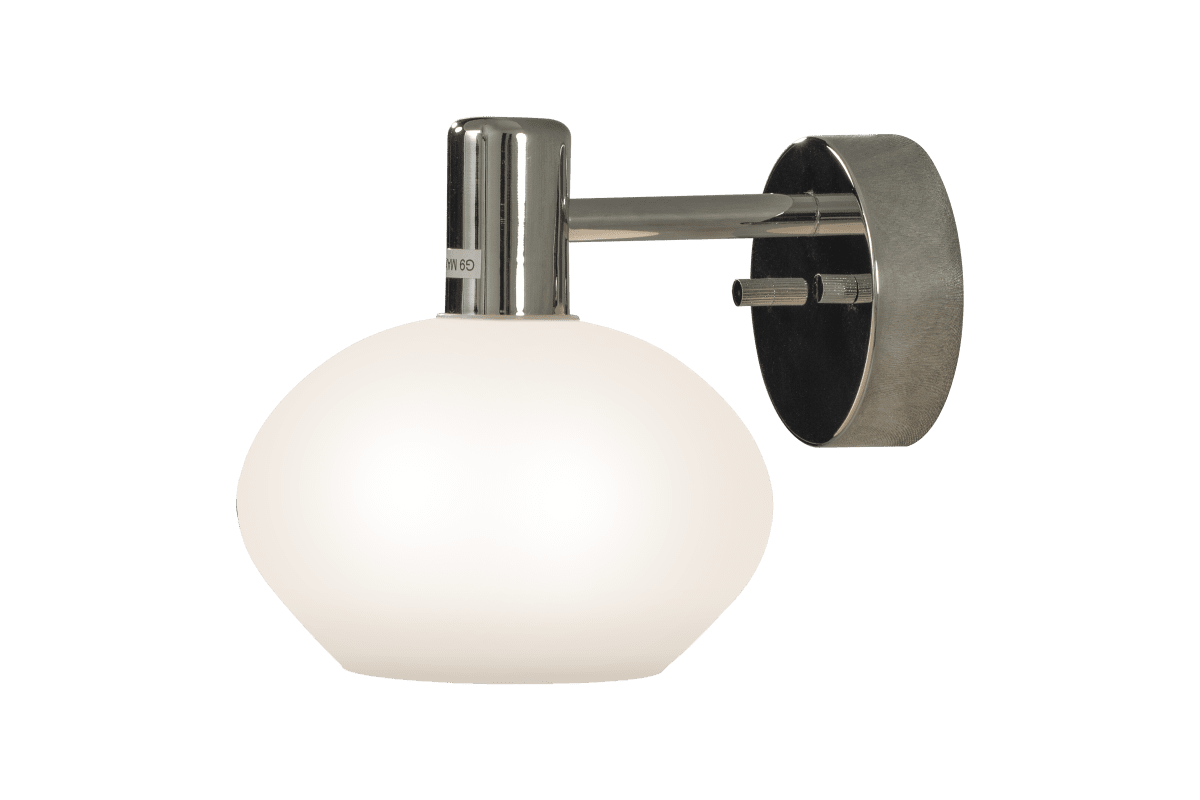 Elba Ø15 Chrome lampe de salle de bain De Aneta Lighting - L'applique murale Elba est un luminaire de salle de bain moderne qui s'int&egrave;gre parfaitement au-dessus ou &agrave; c&ocirc;t&eacute; du miroir.