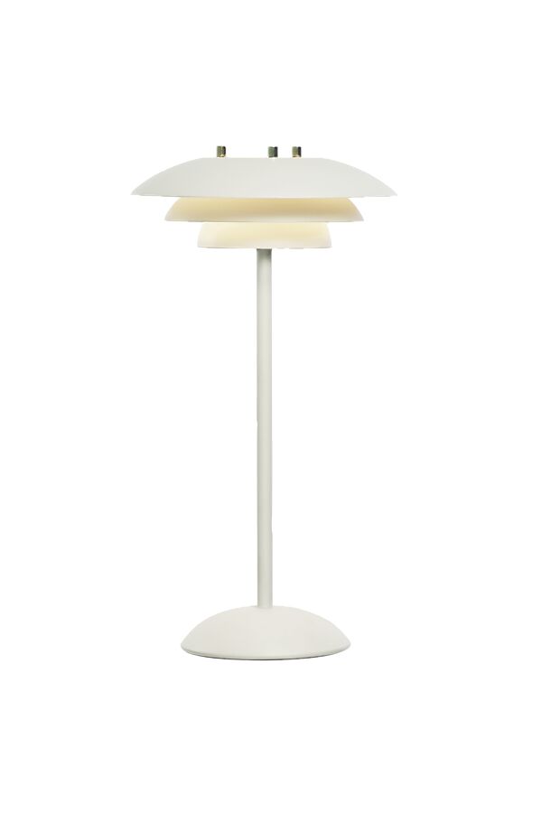 Epsilon 37cm Blanc portable De Aneta Lighting - Epsilon est une lampe de table d'int&eacute;rieur &eacute;l&eacute;gante et portable au design intemporel et dot&eacute;e d'un variateur tactile discr&egrave;tement fix&eacute; &agrave; la base.