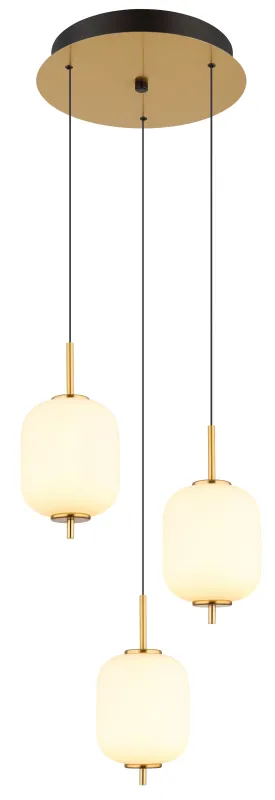 Ewald Ø38 Laiton suspension De Globo Lighting - &nbsp;Lampan &auml;r tillverkad av en exklusiv kombination av m&auml;ssing, mattsvart metall och opalglas, vilket ger en sofistikerad och harmonisk k&auml;nsla.