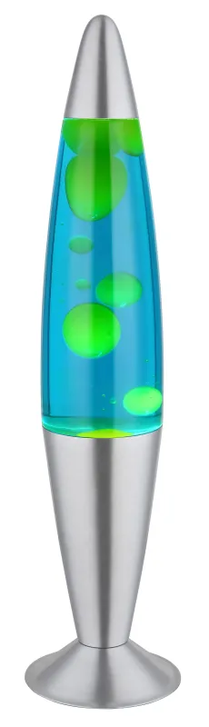 Etna Argent lampe pour enfant De Globo Lighting - Etna &auml;r en fascinerande lavalampa med bl&aring; v&auml;tska och gult vax som sm&auml;lter l&aring;ngsamt och skapar hypnotiska ljuseffekter.