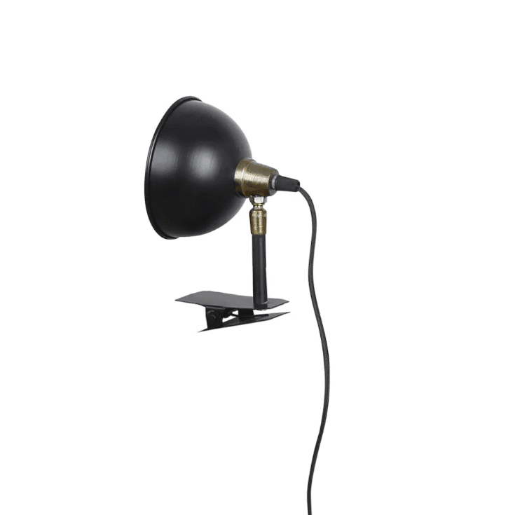 Pelle Noir lampe à pince De Strömshaga - Lampe de table pouvant &ecirc;tre fix&eacute;e &agrave; la t&ecirc;te de lit, au rebord d'une fen&ecirc;tre ou au bord d'une table ou d'une &eacute;tag&egrave;re.