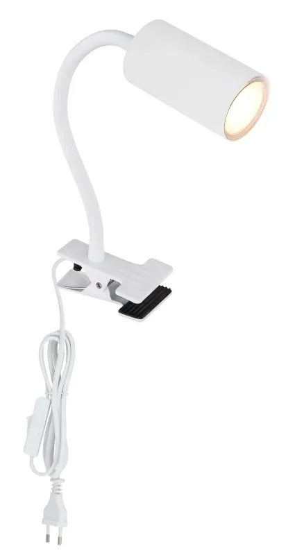Robby Blanc lampe à pince De Globo Lighting - Den lilla klassiska kl&auml;mlampan Robby kombinerar stil och funktion med sin design i vit metall.
