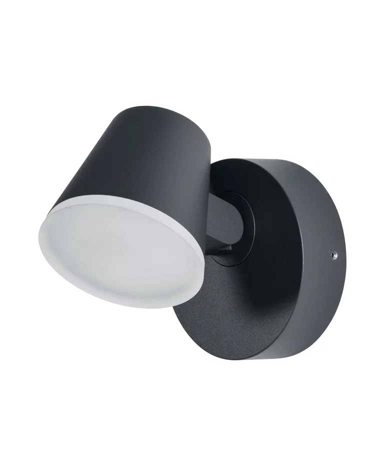 Midi Spot I Gris foncé lampe d’extérieur De Ledvance - Med en rotationsvinkel p&aring; 320&deg; kan den justeras f&ouml;r att rikta ljuset d&auml;r det beh&ouml;vs, vilket g&ouml;r den perfekt f&ouml;r att belysa specifika omr&aring;den eller skapa en atmosf&auml;risk effekt.