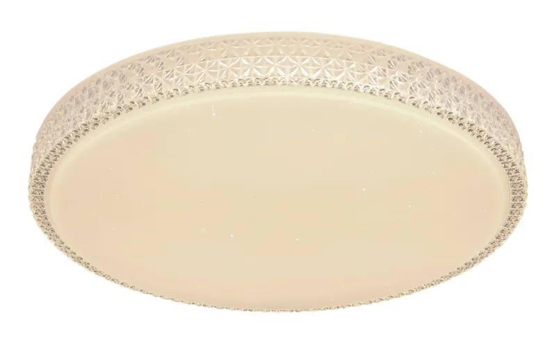 Ovi Ø60 Blanc plafonnier De Globo Lighting - Kombinationen av vit metall, glittrande dekordetaljer och klara plastkristaller g&ouml;r den till en riktig blickf&aring;ngare.