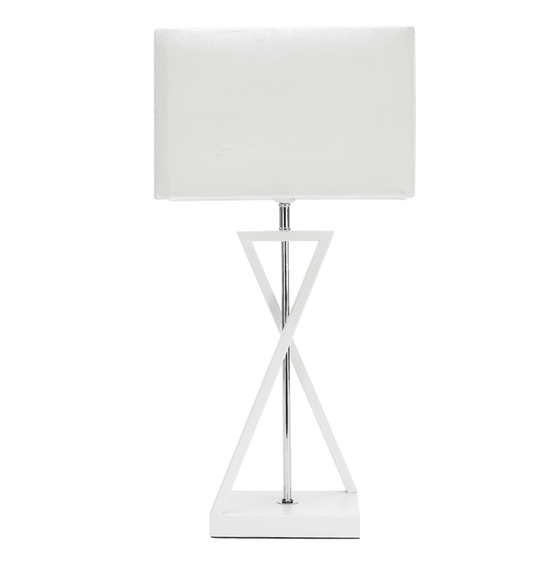 Cross 55cm Blanc lampe de table De Pixie Design - La lampe de table Cross a un design moderne et élégant avec une élégante combinaison de bois, de métal et de velours.