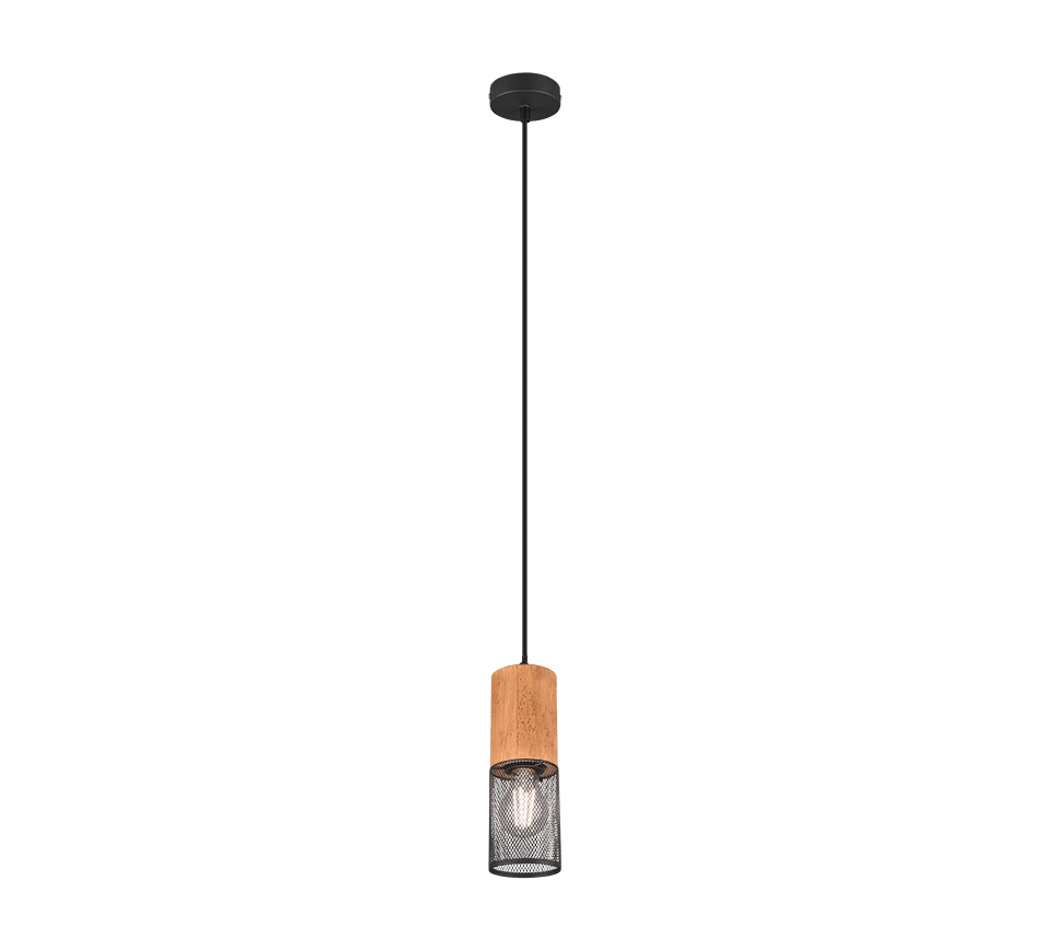 Tosh 24cm Noir suspension De Trio Lighting - 