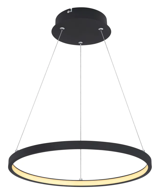 Ralph Ø38 Noir suspension De Globo Lighting - Den moderna, runda takpendeln Ralph i mattsvart &auml;r en stilren blickf&aring;ngare i ditt hem.