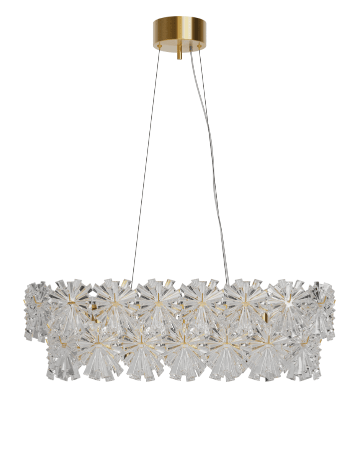 Lorraine 75cm Laiton suspension De By Rydéns - Son cadre en laiton poli conf&egrave;re &agrave; ce plafonnier une finition &eacute;l&eacute;gante et intemporelle qui s'adapte &agrave; de nombreux environnements et styles d'int&eacute;rieur.