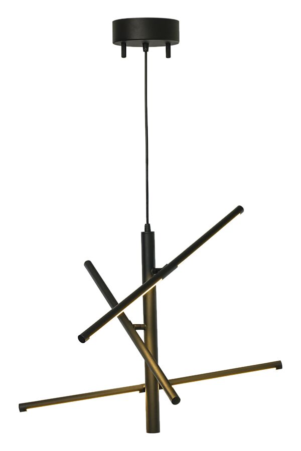 Stecco Ø60 Noir suspension De Aneta Lighting - Les bras peuvent être inclinés dans plusieurs directions, ce qui crée une bonne diffusion de la lumière.